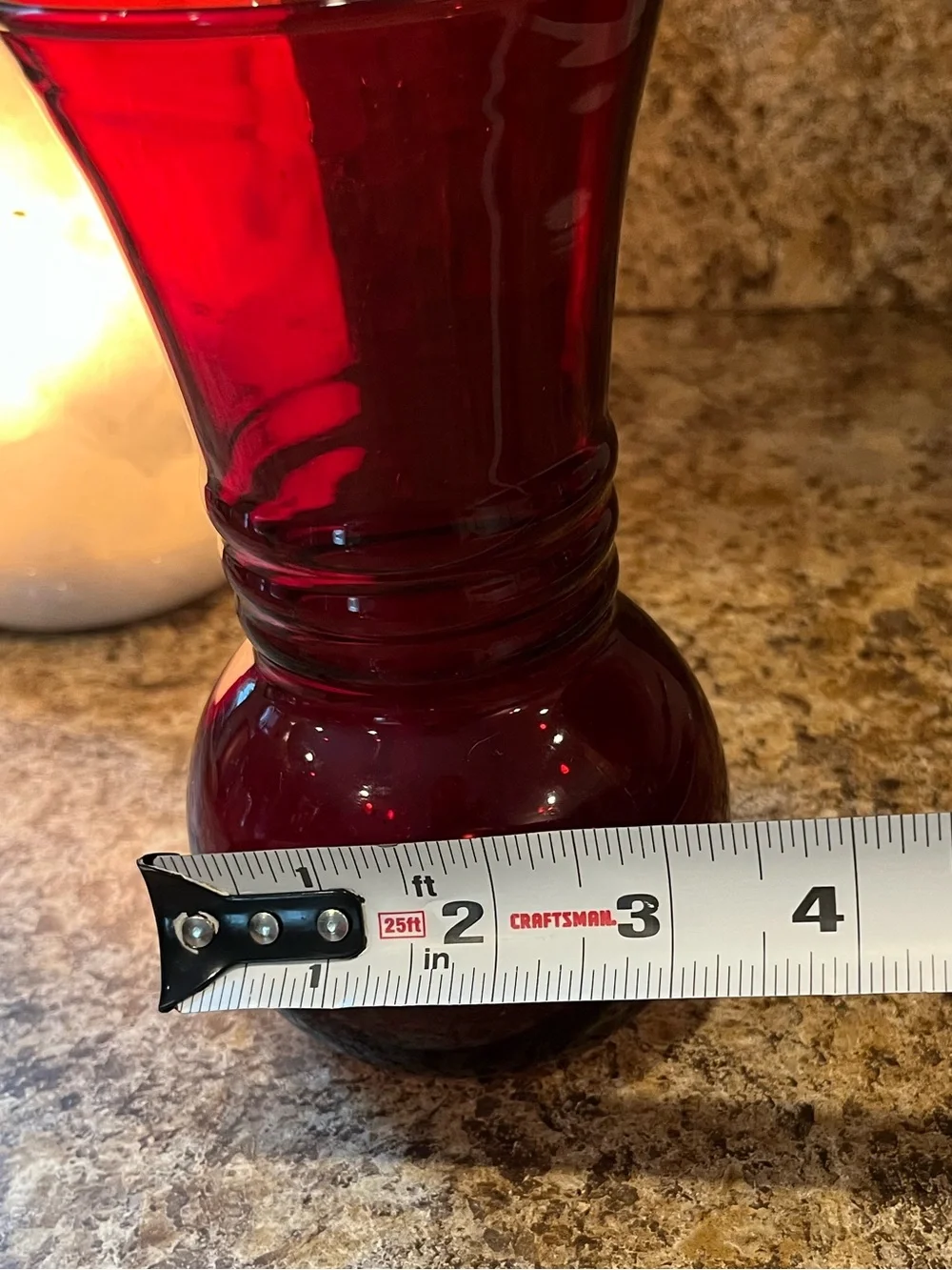 Vintage Anchor Hocking Ruby Red Glass Vase